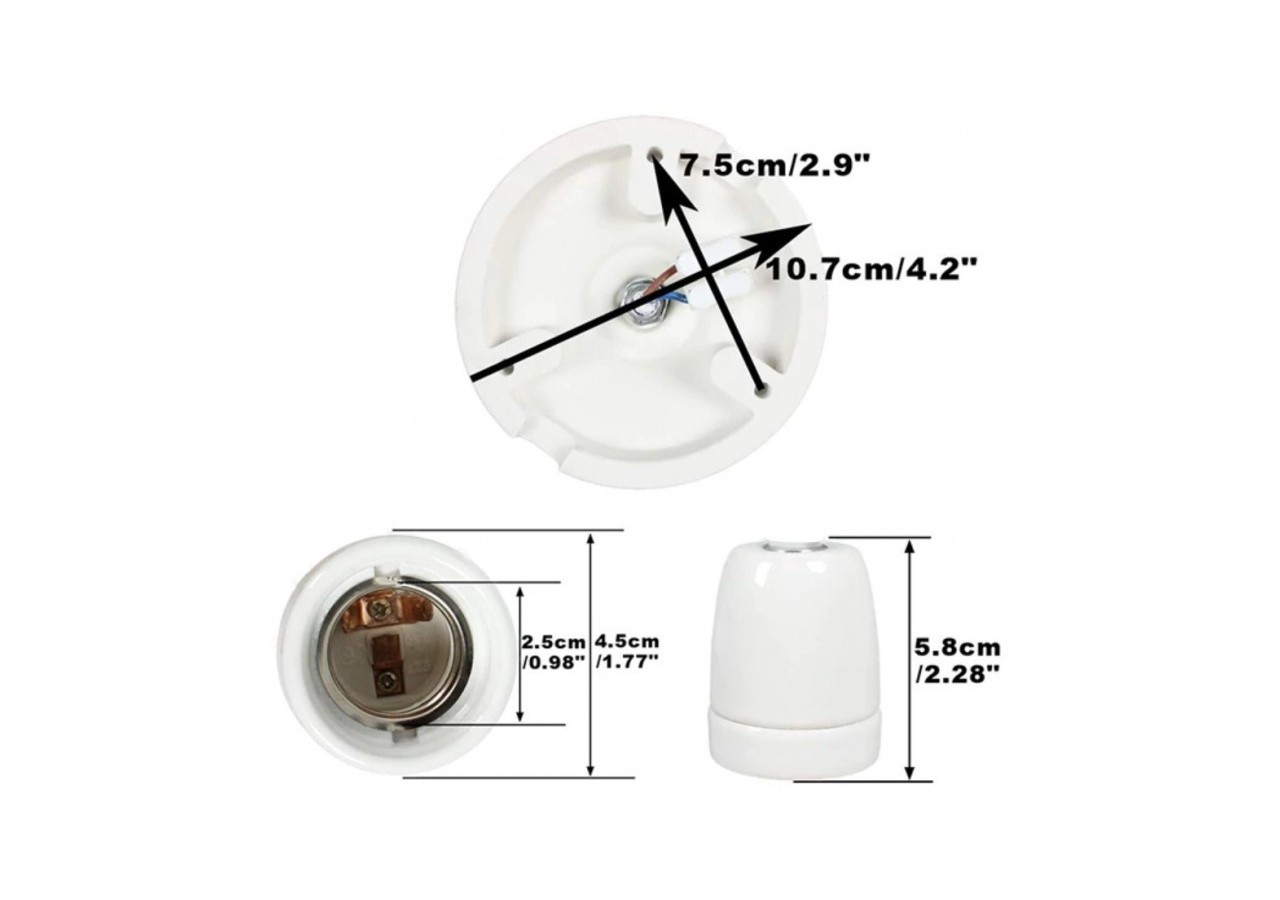 Suspension douille E27 céramique - LV122-M - Barcelona LED