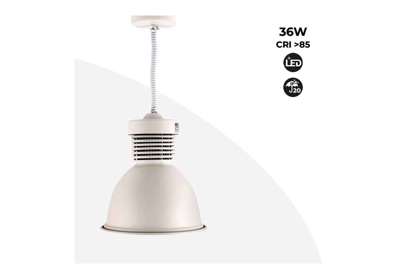Suspension industrielle LED cloche 36W - B8710-B-BN - Barcelona LED