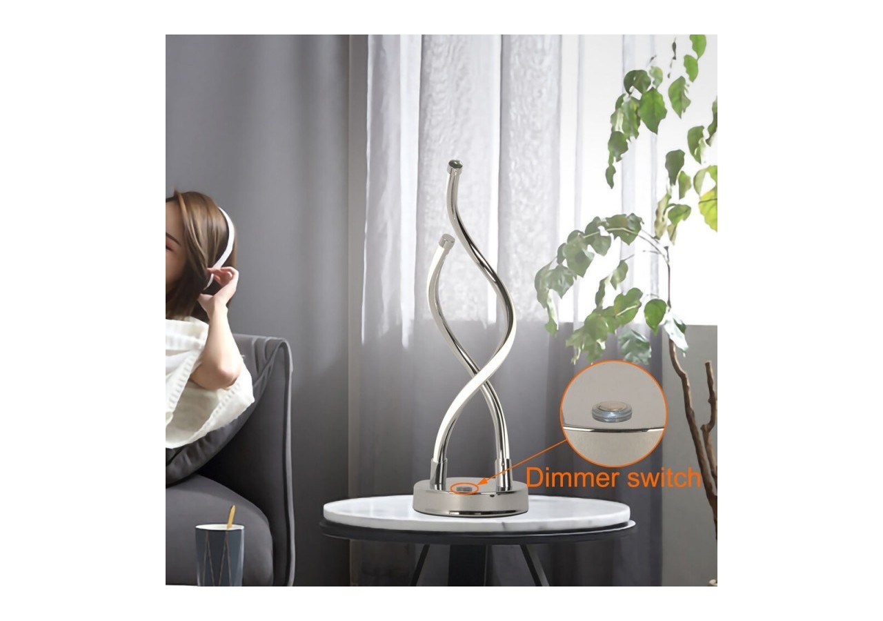 Lampe à poser LED "HELIX-T" 8W Dimmable - L3025-M-BN - Barcelona LED