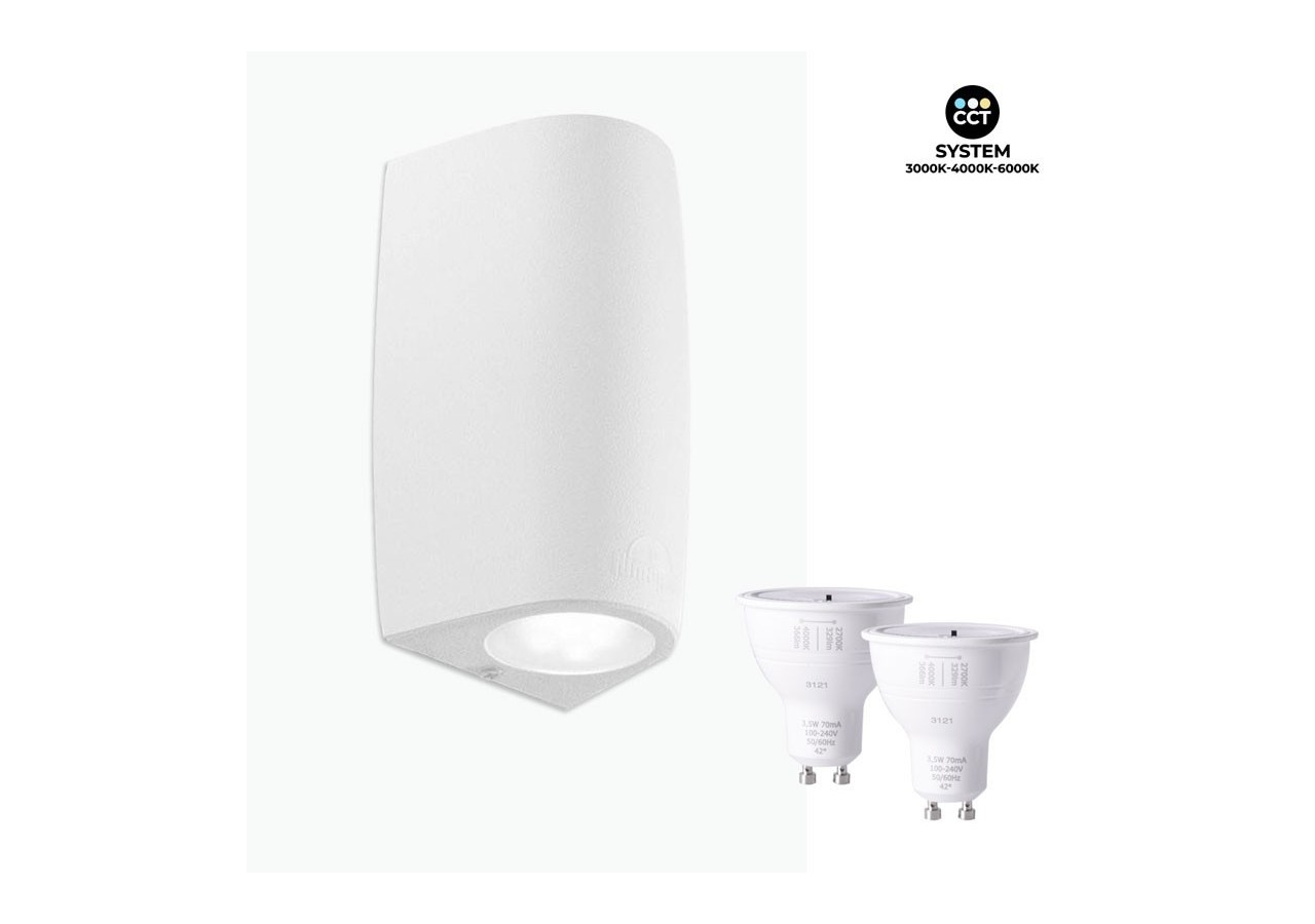 Applique murale Fumagalli "Double Marta" CCT GU10 2 x 4,5W IP55 - 2A4.000.000.WXU2K - Barcelona LED