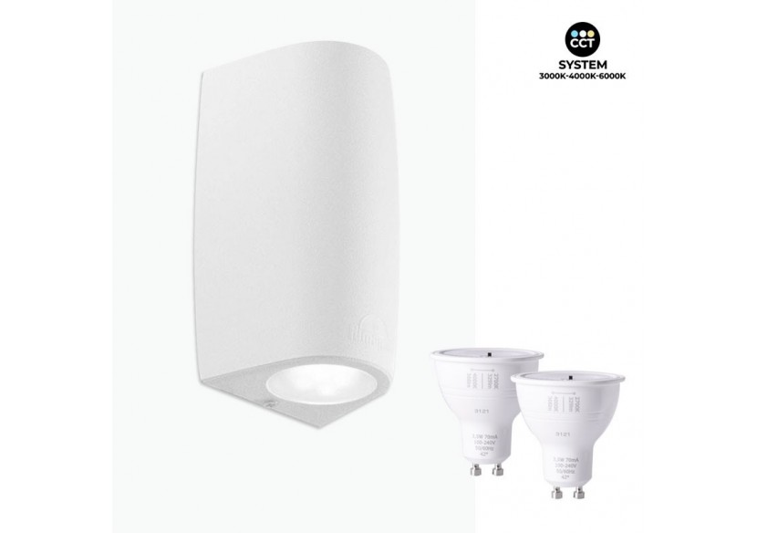 Applique murale Fumagalli "Double Marta" CCT GU10 2 x 4,5W IP55 - 2A4.000.000.WXU2K - Barcelona LED