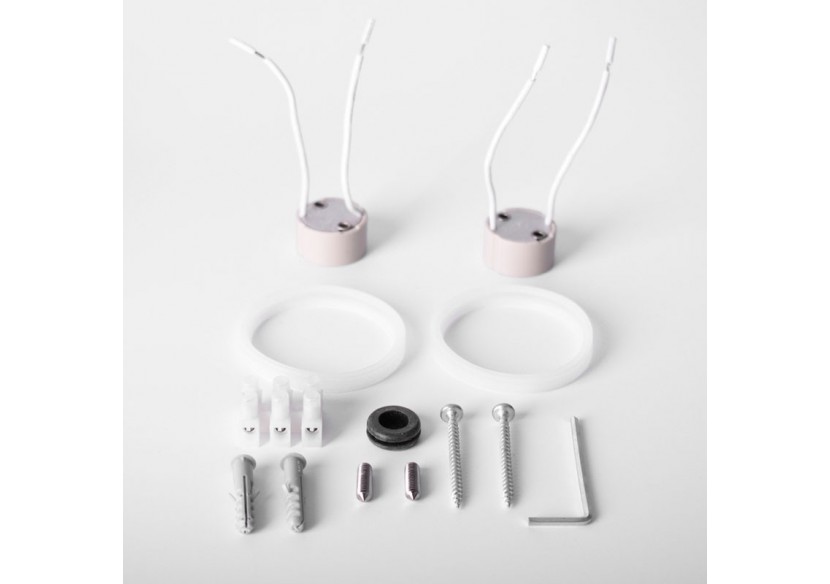 Applique murale Fumagalli "Double Marta" CCT GU10 2 x 4,5W IP55 - 2A4.000.000.WXU2K - Barcelona LED