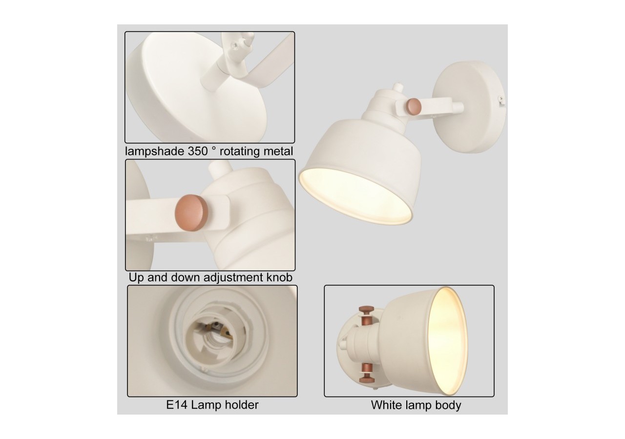 Applique murale orientable en métal "Kukka" - LN4003-G - Barcelona LED