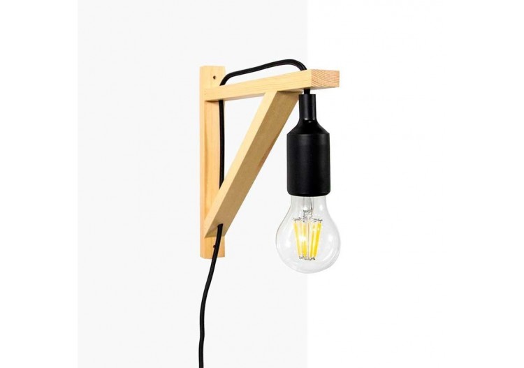 Applique scandinave murale "YOJO"-Cadre en bois et suspension en silicone - LN123-N - Barcelona LED