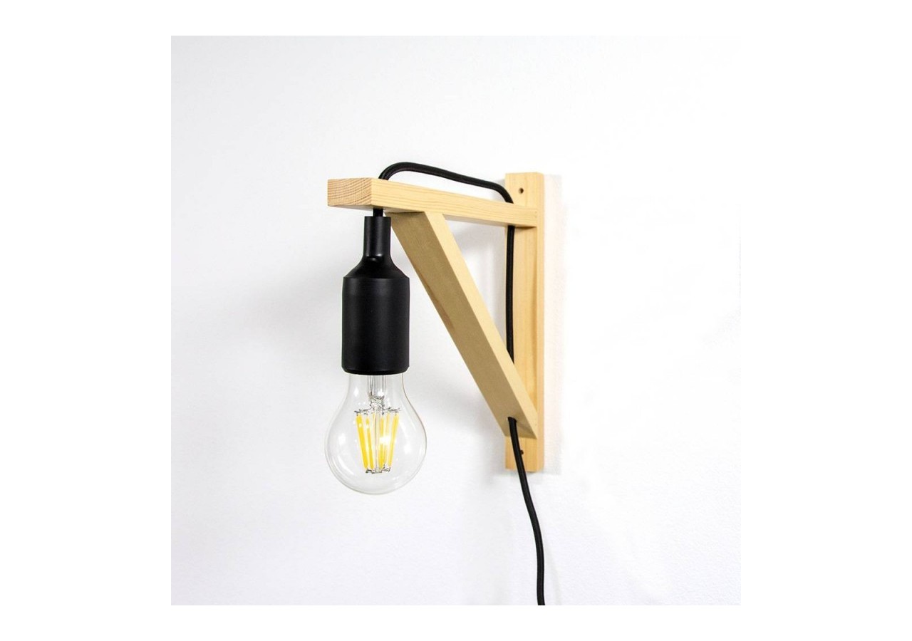 Applique scandinave murale "YOJO"-Cadre en bois et suspension en silicone - LN123-N - Barcelona LED