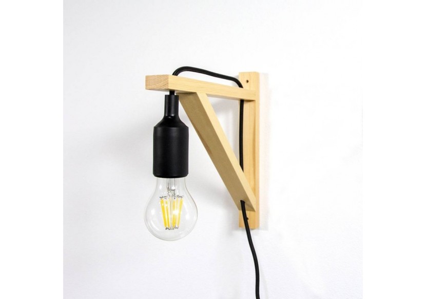 Applique scandinave murale "YOJO"-Cadre en bois et suspension en silicone - LN123-N - Barcelona LED