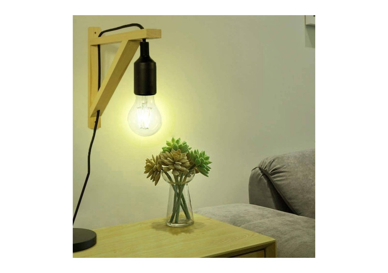 Applique scandinave murale "YOJO"-Cadre en bois et suspension en silicone - LN123-N - Barcelona LED