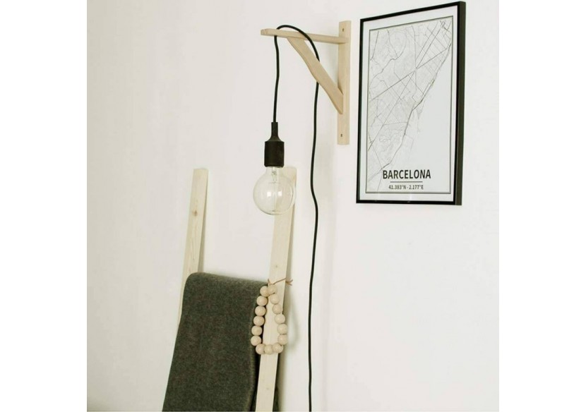 Applique scandinave murale "YOJO"-Cadre en bois et suspension en silicone - LN123-N - Barcelona LED
