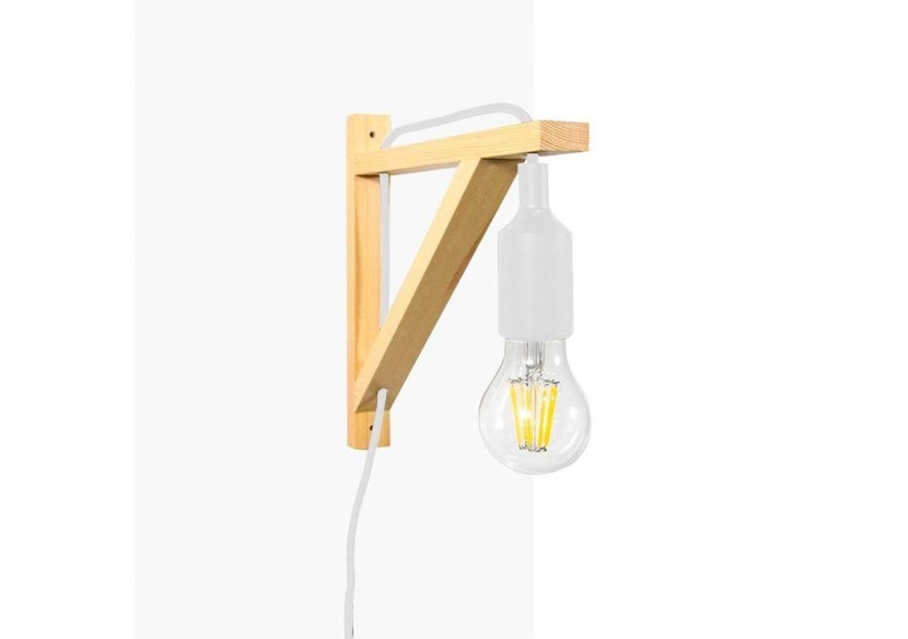 Applique scandinave murale "YOJO"-Cadre en bois et suspension en silicone - LN123-B - Barcelona LED