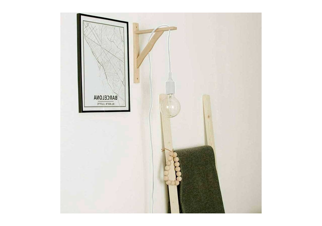 Applique scandinave murale "YOJO"-Cadre en bois et suspension en silicone - LN123-B - Barcelona LED