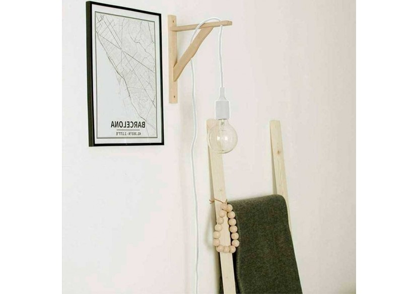 Applique scandinave murale "YOJO"-Cadre en bois et suspension en silicone - LN123-B - Barcelona LED