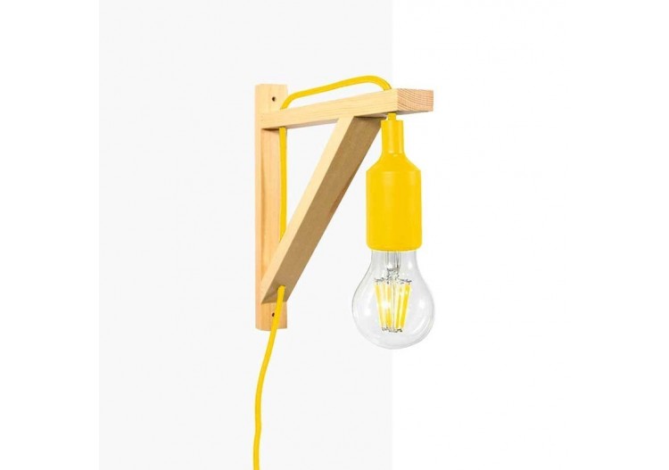 Applique scandinave murale "YOJO"-Cadre en bois et suspension en silicone - LN123-AM - Barcelona LED