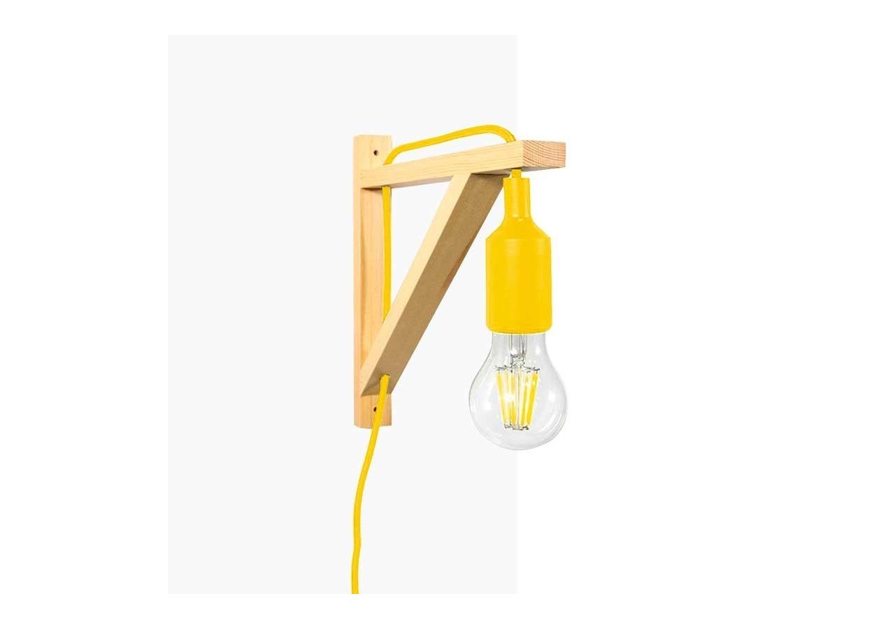 Applique scandinave murale "YOJO"-Cadre en bois et suspension en silicone - LN123-AM - Barcelona LED