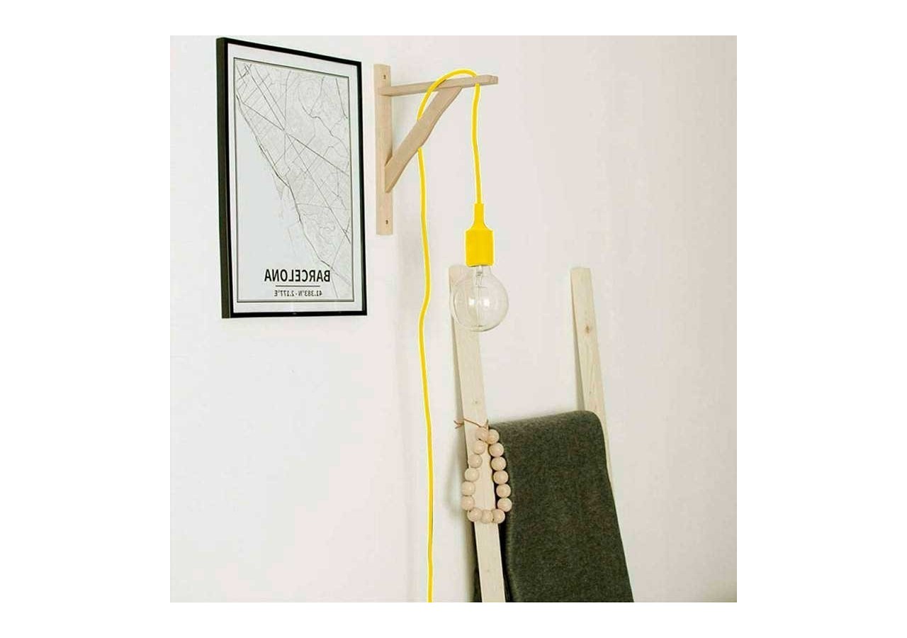 Applique scandinave murale "YOJO"-Cadre en bois et suspension en silicone - LN123-AM - Barcelona LED