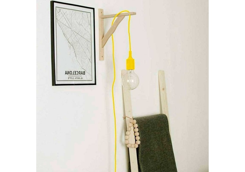 Applique scandinave murale "YOJO"-Cadre en bois et suspension en silicone - LN123-AM - Barcelona LED