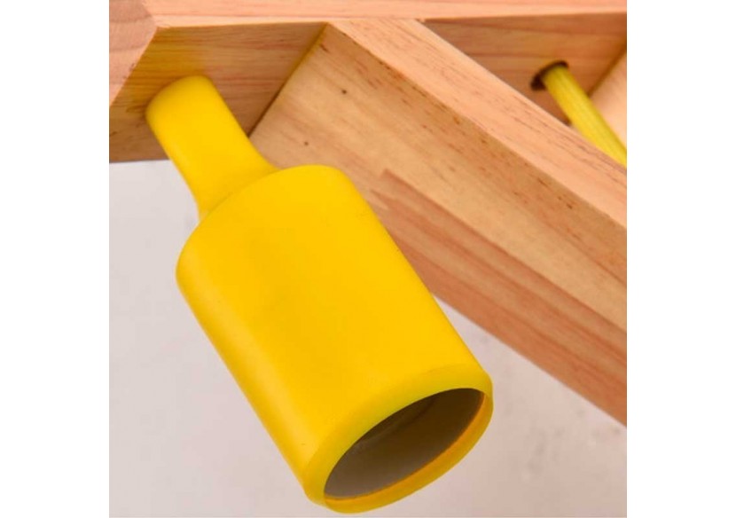 Applique scandinave murale "YOJO"-Cadre en bois et suspension en silicone - LN123-AM - Barcelona LED