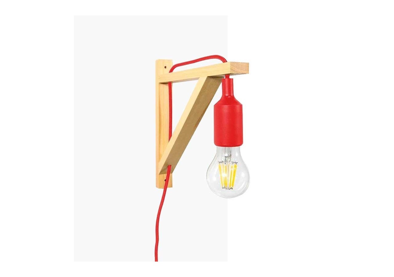 Applique scandinave murale "YOJO"-Cadre en bois et suspension en silicone - LN123-R - Barcelona LED