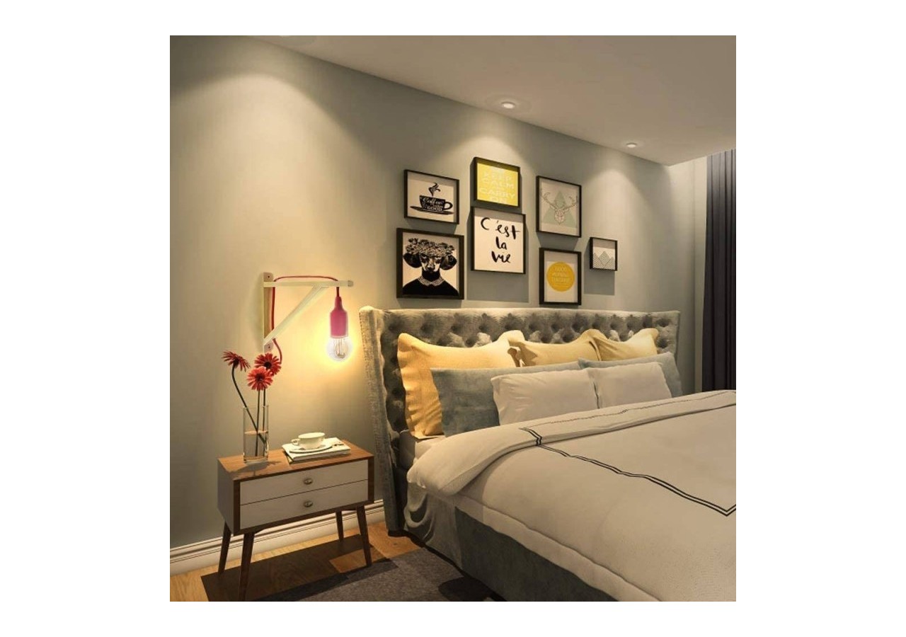 Applique scandinave murale "YOJO"-Cadre en bois et suspension en silicone - LN123-R - Barcelona LED