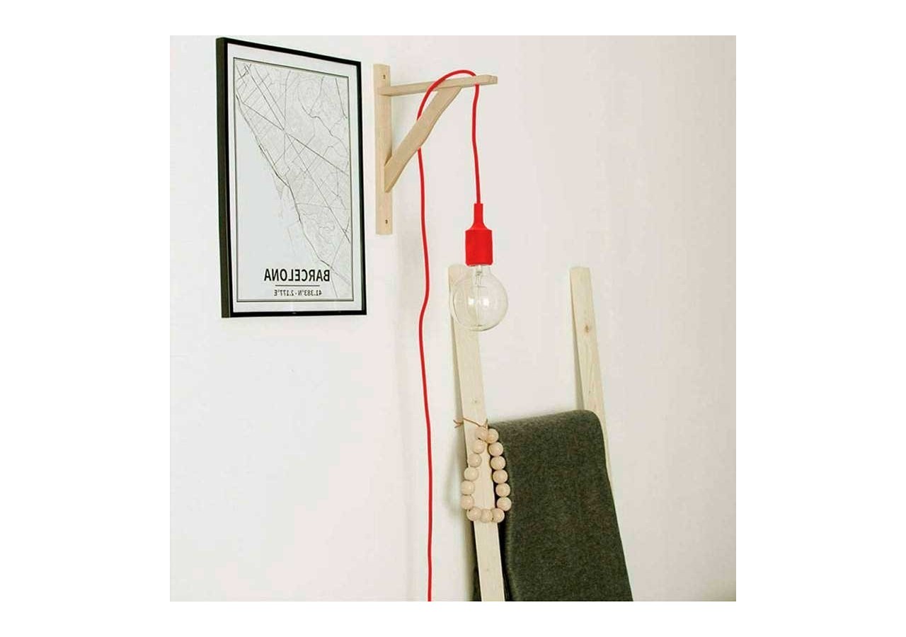 Applique scandinave murale "YOJO"-Cadre en bois et suspension en silicone - LN123-R - Barcelona LED