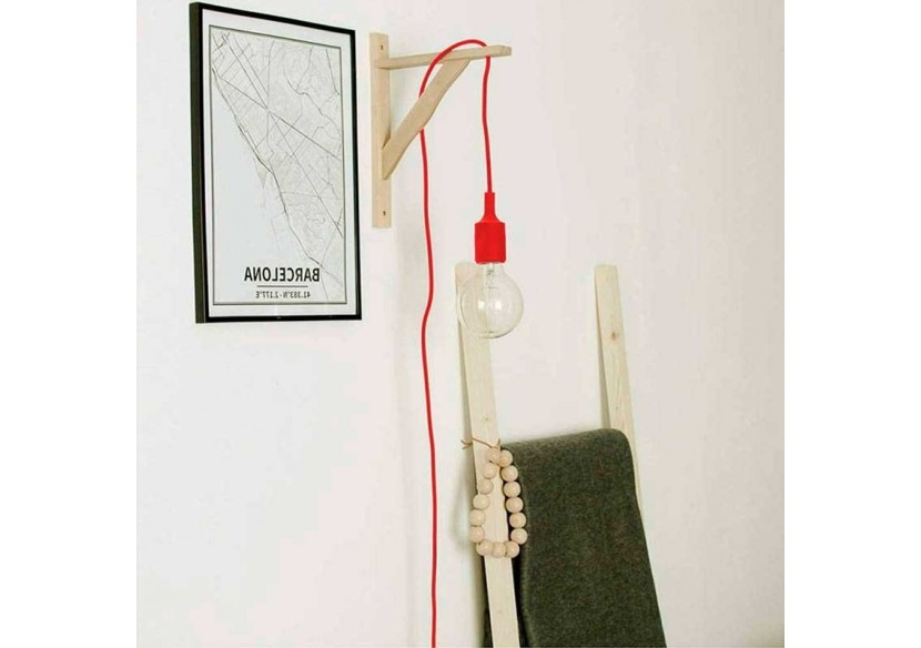 Applique scandinave murale "YOJO"-Cadre en bois et suspension en silicone - LN123-R - Barcelona LED