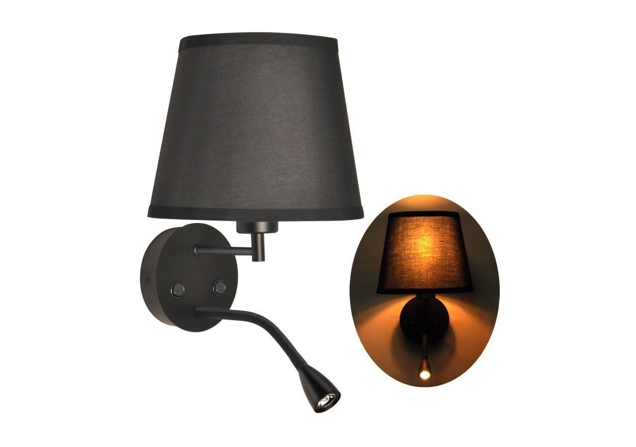 Applique murale "PAIR" E27 avec liseuse LED 3W - L3022-N1 - Barcelona LED