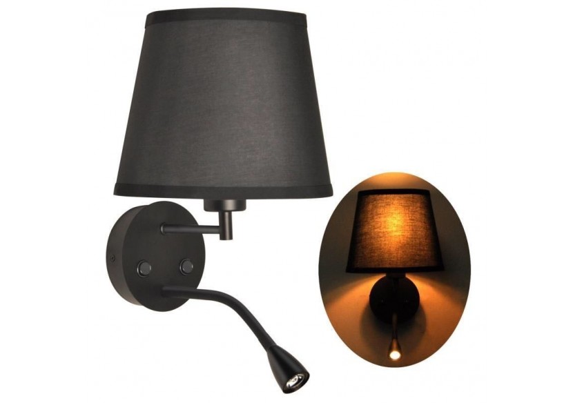 Applique murale "PAIR" E27 avec liseuse LED 3W - L3022-N1 - Barcelona LED