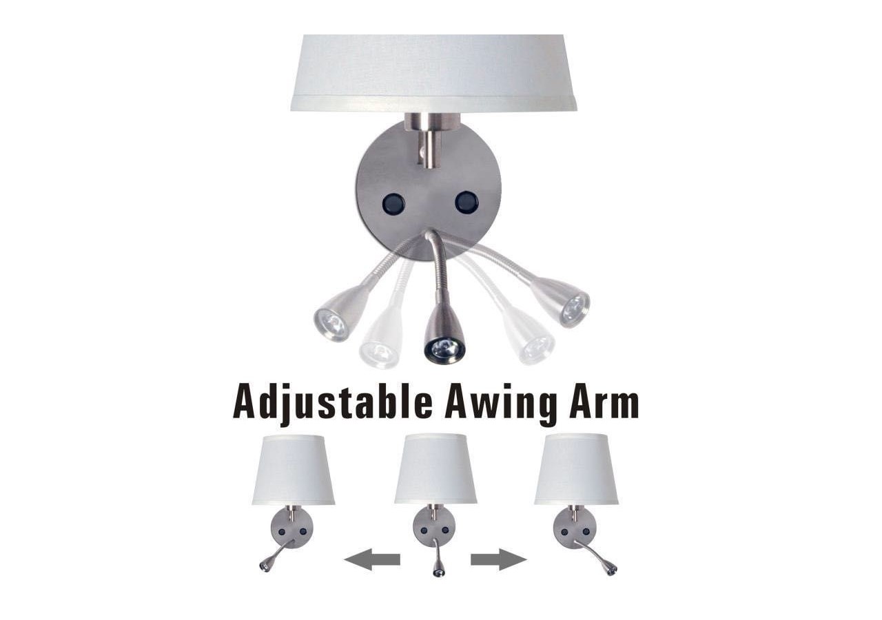 Applique murale "PAIR" E27 avec liseuse LED 3W - L3022-N1 - Barcelona LED