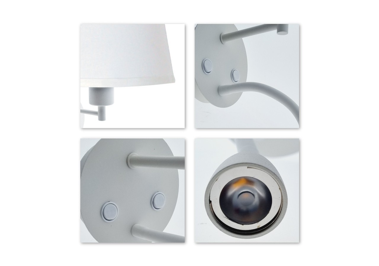 Applique murale "PAIR" E27 avec liseuse LED 3W - L3022-B1 - Barcelona LED