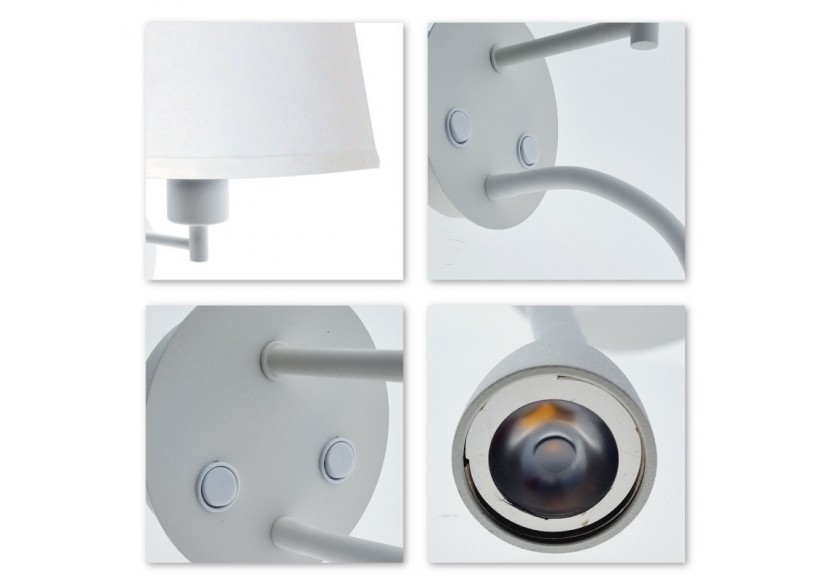 Applique murale "PAIR" E27 avec liseuse LED 3W - L3022-B1 - Barcelona LED