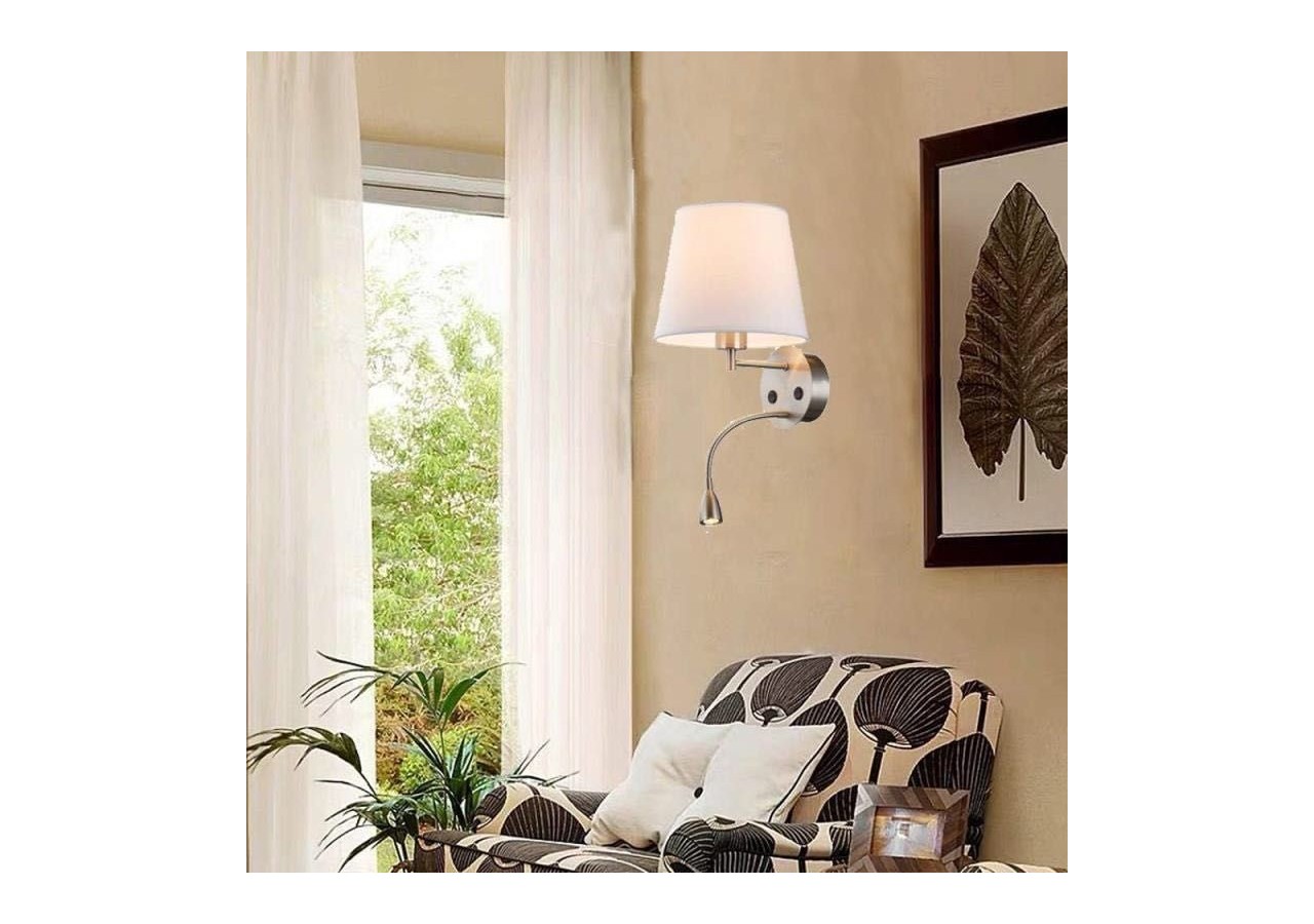 Applique murale "PAIR" E27 avec liseuse LED 3W - L3022-P1 - Barcelona LED