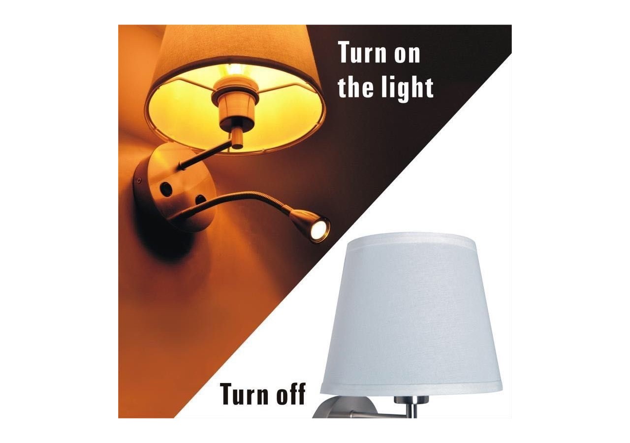 Applique murale "PAIR" E27 avec liseuse LED 3W - L3022-P1 - Barcelona LED