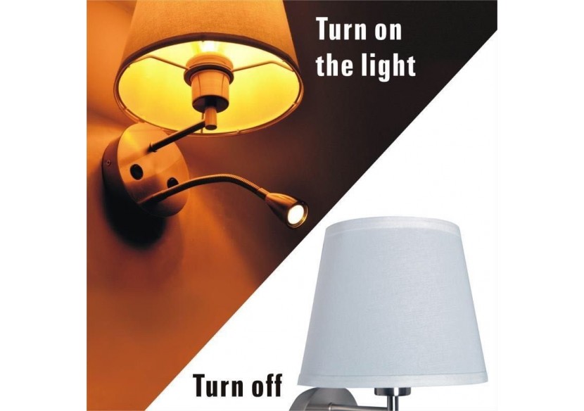 Applique murale "PAIR" E27 avec liseuse LED 3W - L3022-P1 - Barcelona LED