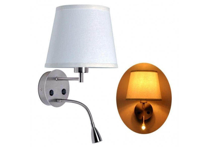 Applique murale "PAIR" E27 avec liseuse LED 3W - L3022-P1 - Barcelona LED