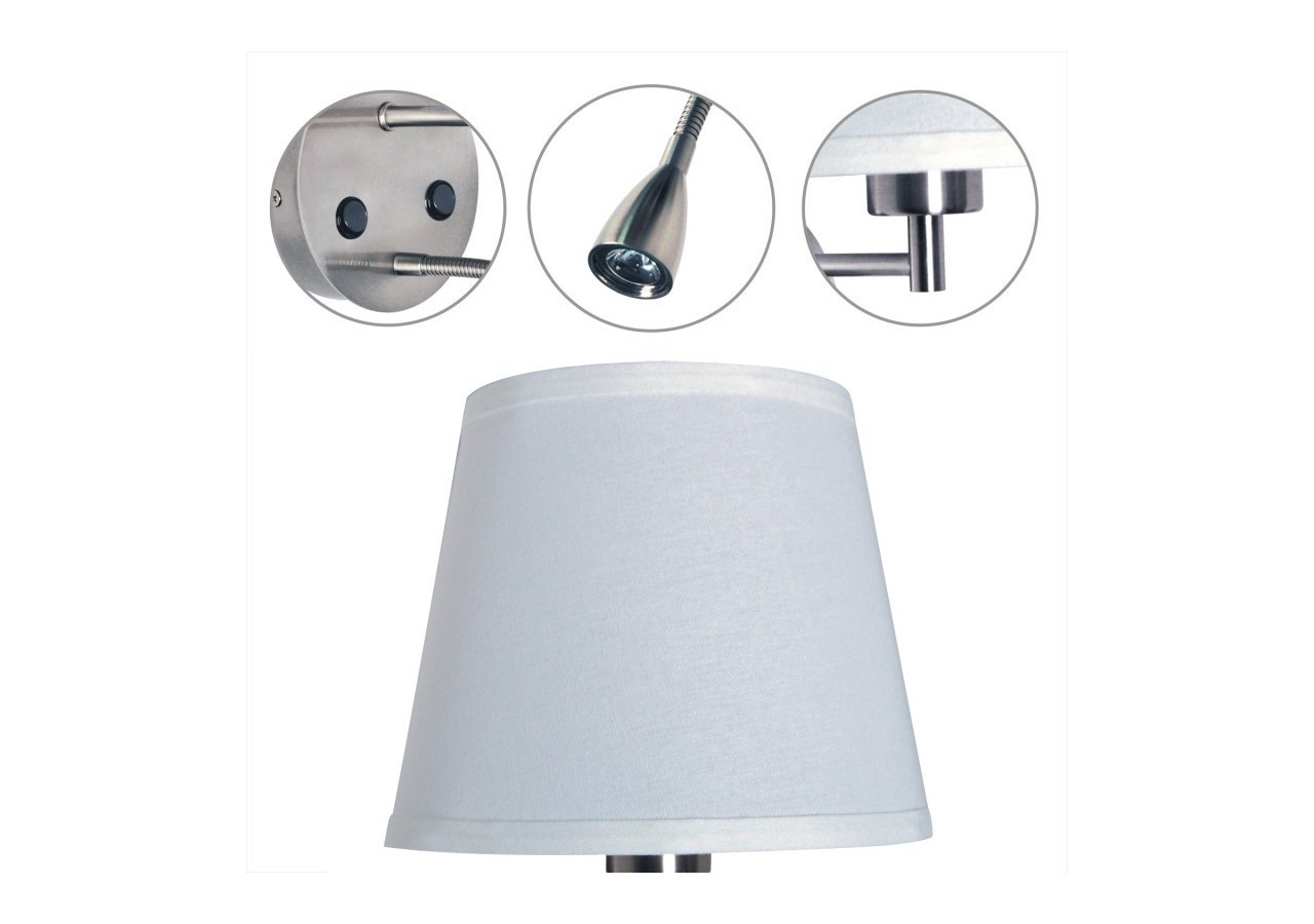 Applique murale "PAIR" E27 avec liseuse LED 3W - L3022-P1 - Barcelona LED