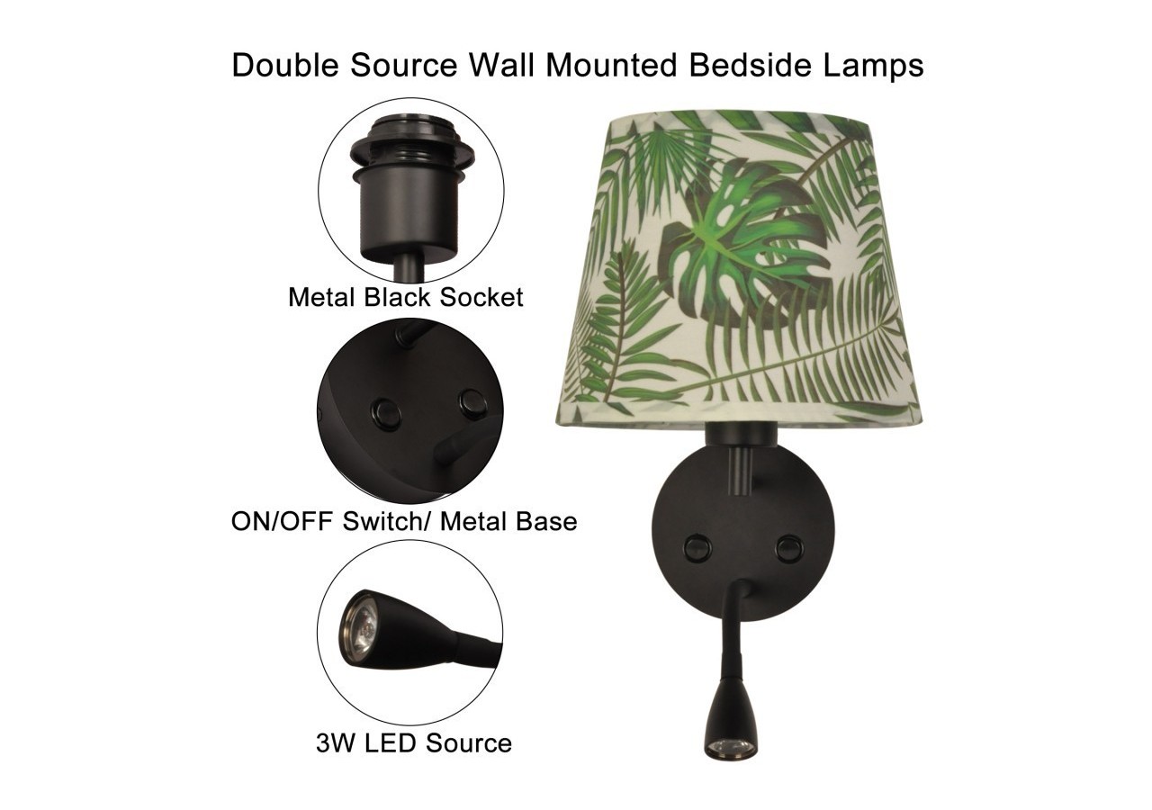 Applique murale "PAIR" E27 avec liseuse LED 3W - L3022-V1 - Barcelona LED