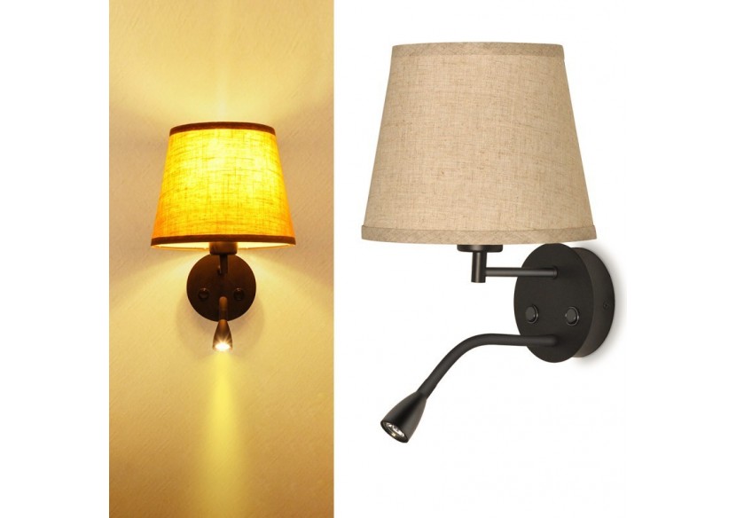 Applique murale "PAIR" E27 avec liseuse LED 3W - L3022-M1 - Barcelona LED