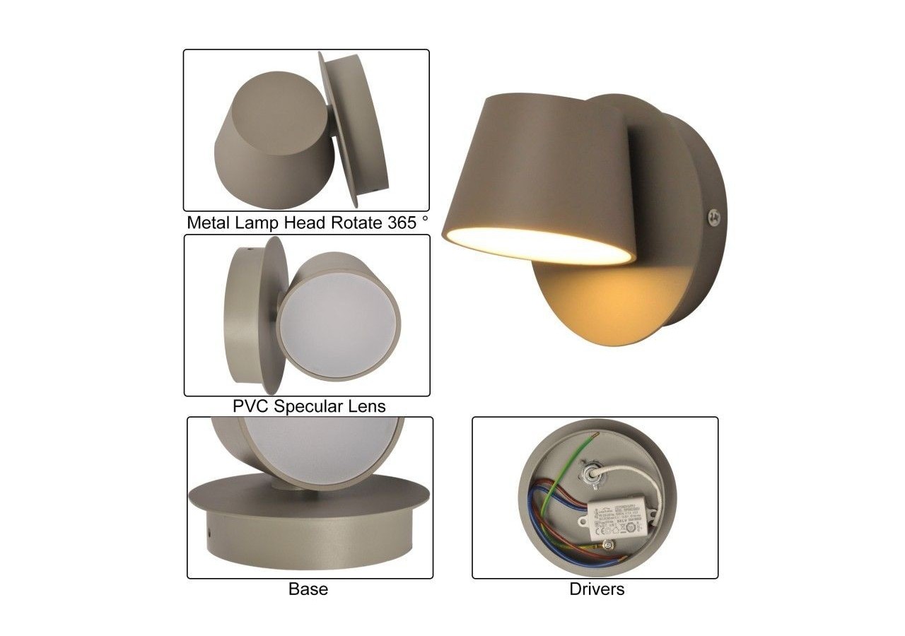 Applique murale LED 6W "Kop" - LN1540-1G - Barcelona LED