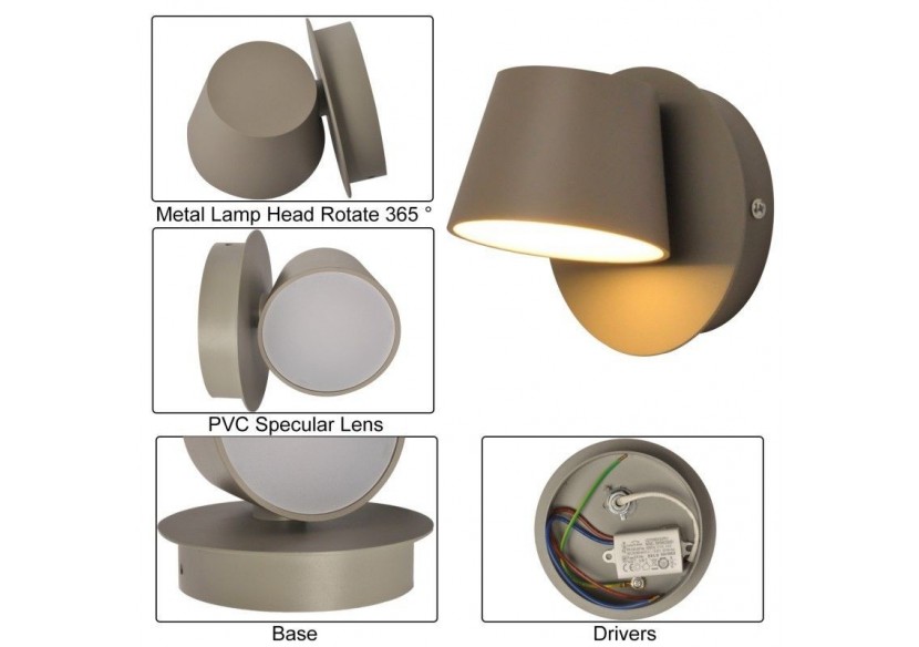 Applique murale LED 6W "Kop" - LN1540-1G - Barcelona LED