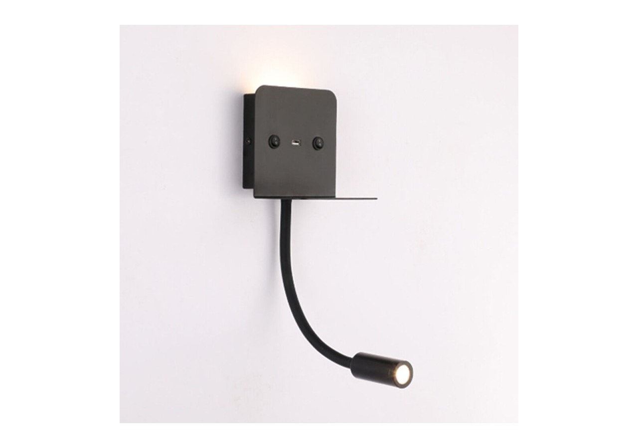 Applique murale + liseuse led "Slange" 3W avec port usb - LN1510-N-USB1 - Barcelona LED