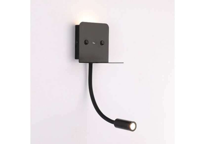 Applique murale + liseuse led "Slange" 3W avec port usb - LN1510-N-USB1 - Barcelona LED