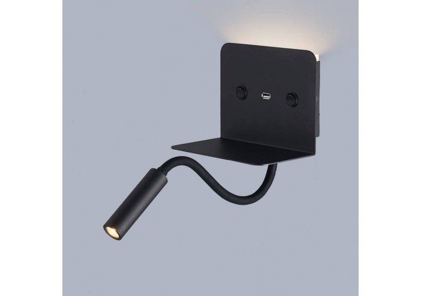 Applique murale + liseuse led "Slange" 3W avec port usb - LN1510-N-USB1 - Barcelona LED