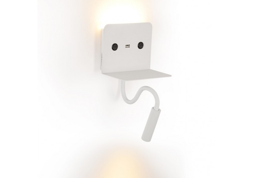 Applique murale + liseuse led "Slange" 3W avec port usb - LN1510-B-USB1 - Barcelona LED