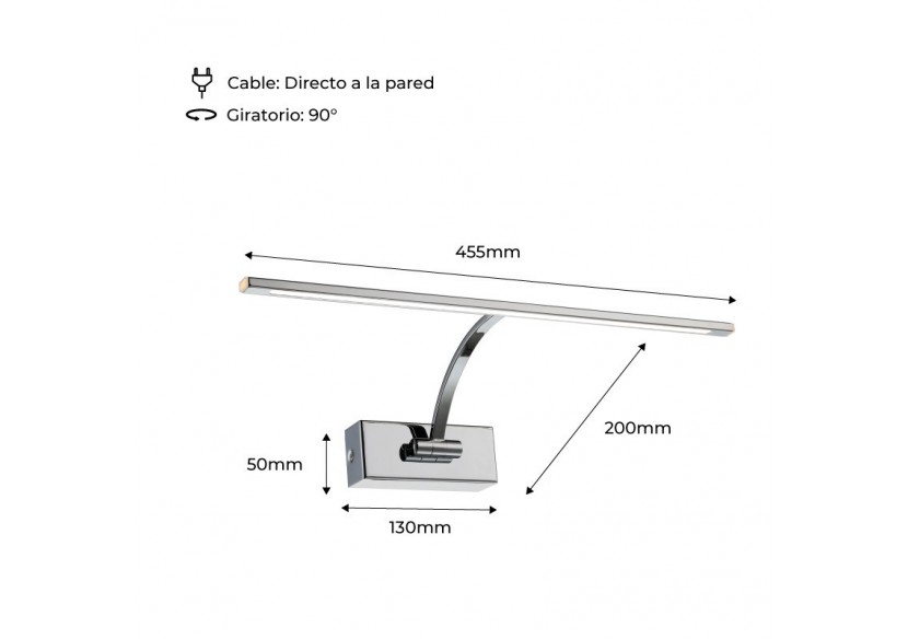 Applique LED murale 8W pour éclairage de tableaux - LN1521-CR-BC1 - Barcelona LED Applique LED murale 8W pour éclairage de tableaux - LN1521-CR-BC1 - Barcelona LED