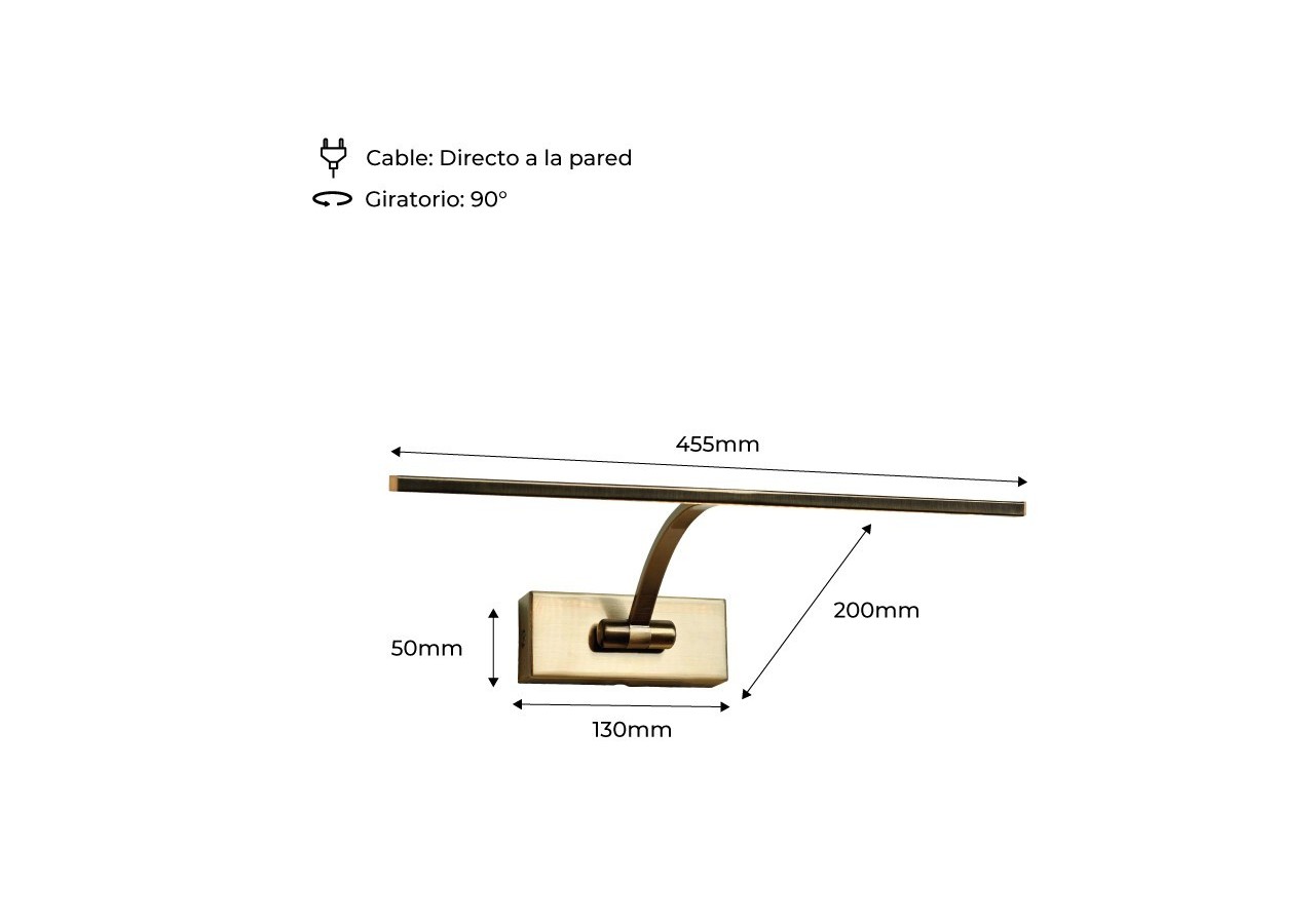 Applique LED murale 8W pour éclairage de tableaux - LN1521-BR-BC1 - Barcelona LED