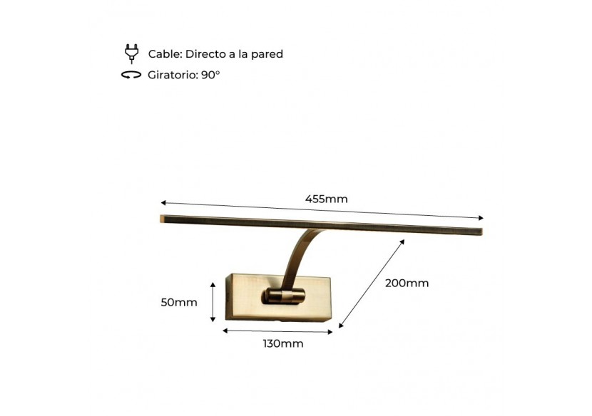 Applique LED murale 8W pour éclairage de tableaux - LN1521-BR-BC1 - Barcelona LED Applique LED murale 8W pour éclairage de tableaux - LN1521-BR-BC1 - Barcelona LED