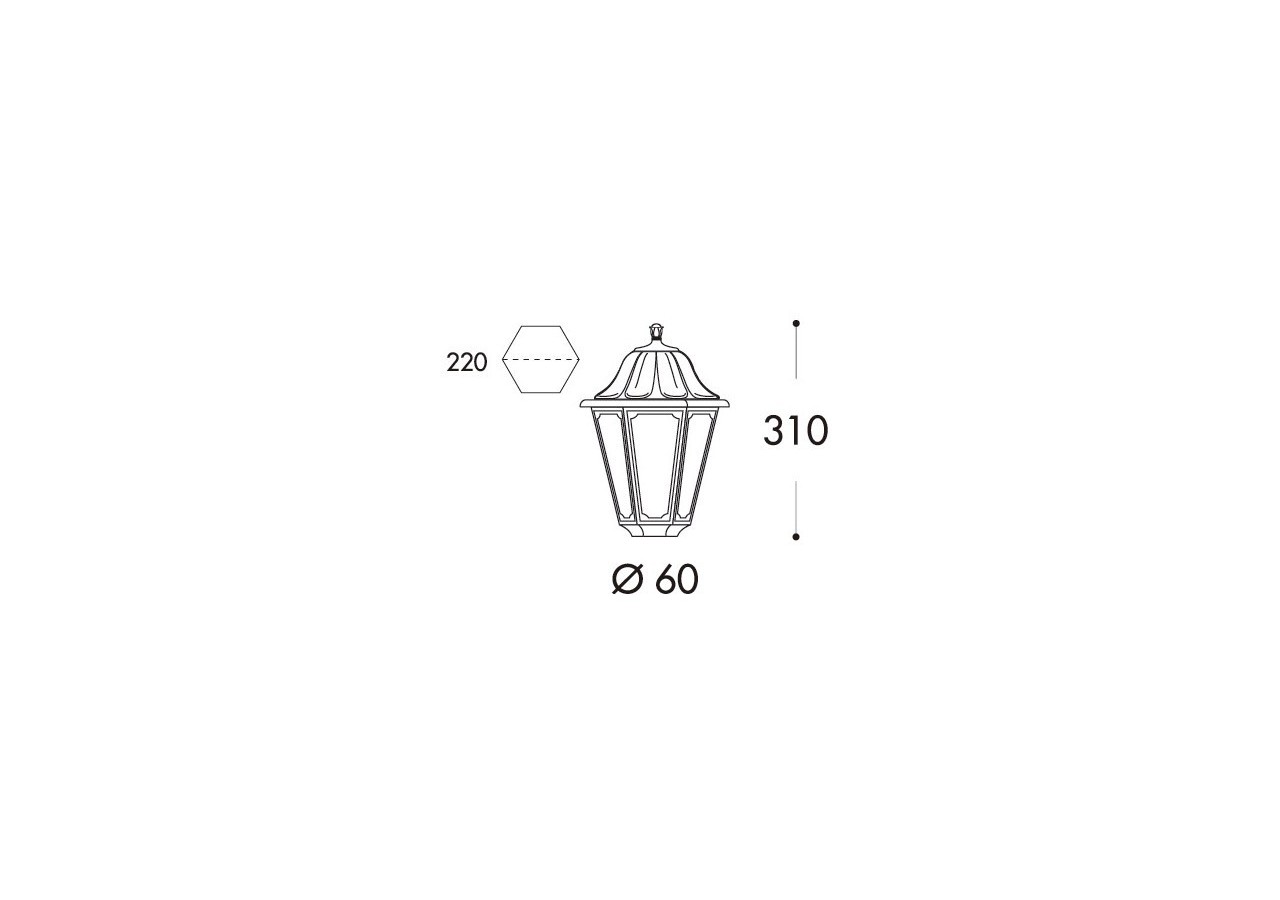 Lanterne sur pied "Mikrolot/Anna" E27 IP55 - E22.110.000.AYE27 - Barcelona LED