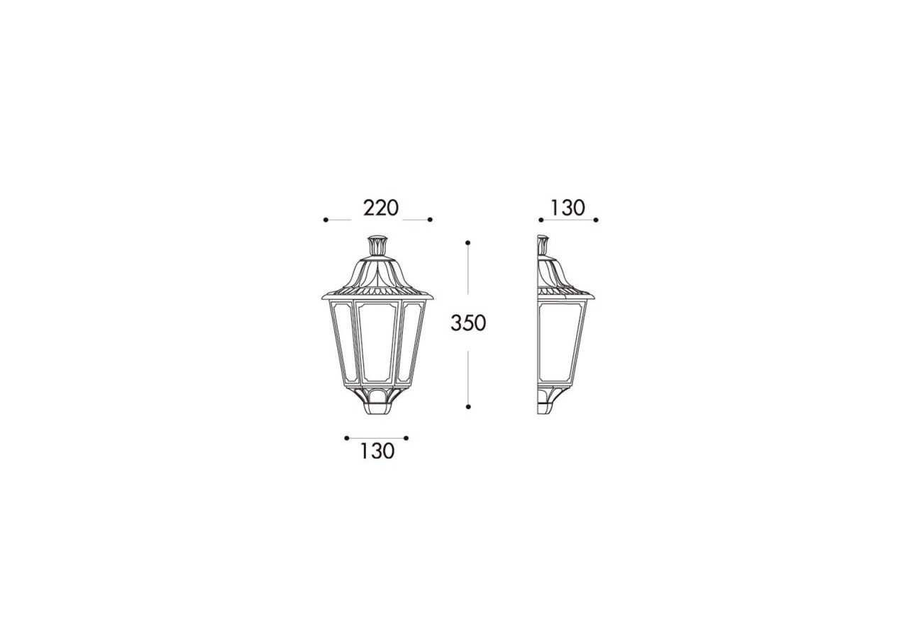 Demi-lanterne murale Fumagalli iesse E27 IP55 - M22.000.000.WXE27 - Barcelona LED