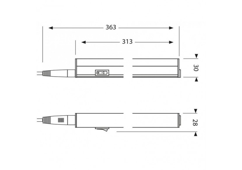 Réglette LED T5 30cm 4W 340lm - B1780-5-30OPBF1 - Barcelona LED