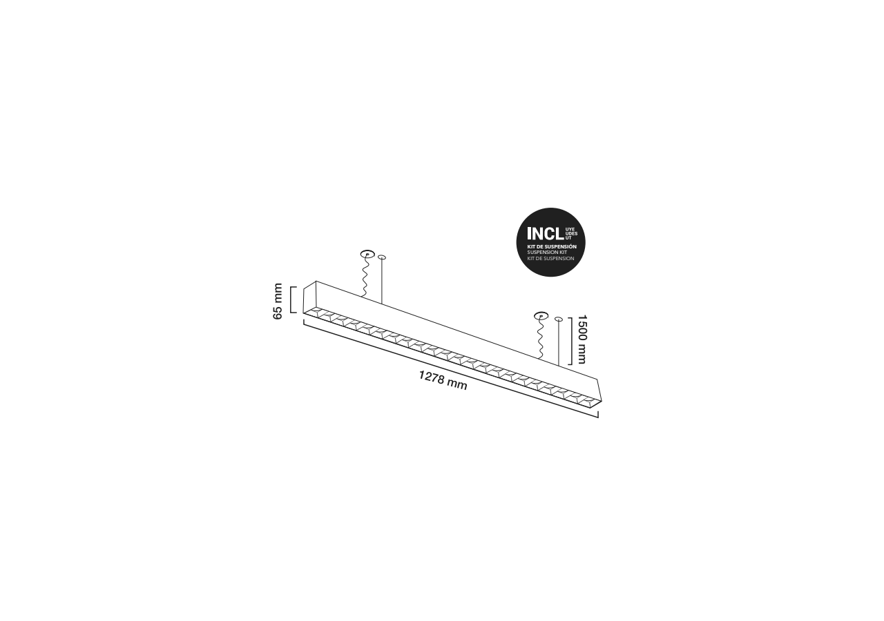 Suspension linéaire LED 30W 120cm 2750lm faible UGR16 - B9010-B-BC - Barcelona LED