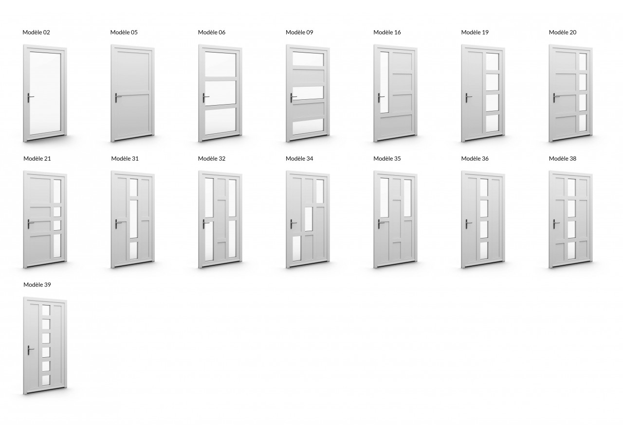 Gamme de portes d'entrée modulaires en PVC
